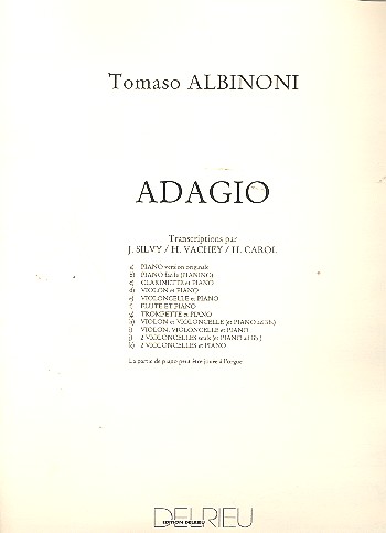 Adagio pour violon (flute), violoncelle et piano parties