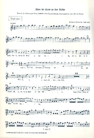 Ehre sei Gott in der Hhe fr gem Chor, Orchester und Orgel,  Violine 1 Krger, Dietrich,  Hrsg.