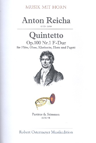 Quintett F-Dur op.100,1 fr Flte, Oboe, Klarinette, Horn und Fagott Partitur und Stimmen