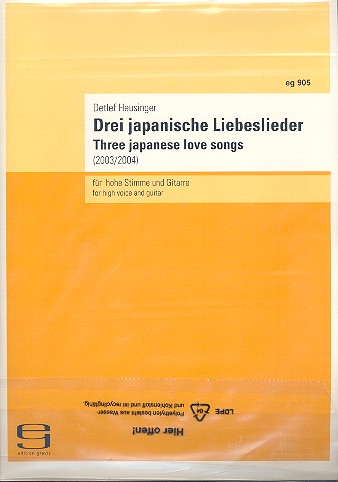 3 japanische Liebeslieder fr Gesang (h) und Gitarre,  2 Spielpartituren Waka's