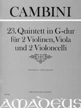 Quintett G-Dur Nr.23 fr 2 Violinen, Viola und 2 Violoncelli, Partitur und Stimmen