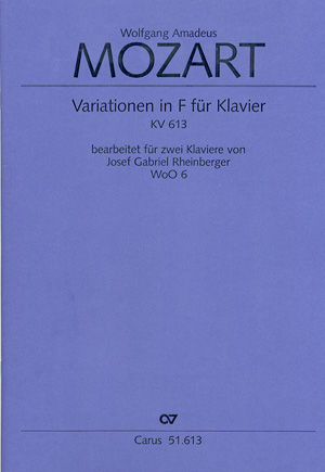 Variationen F-Dur KV613 fr Klavier fr 2 Klaviere, Partitur Rheinberger, J.G., Bearb.