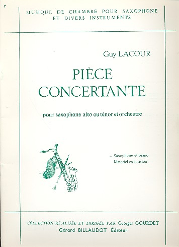 Pice concertante pour saxophone alto ou tnor et piano