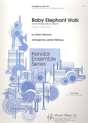 Baby Elephant Walk for 4 saxophones (AATB) score and parts