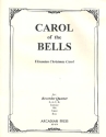 Carol of the Bells  for recorder quartet score and parts