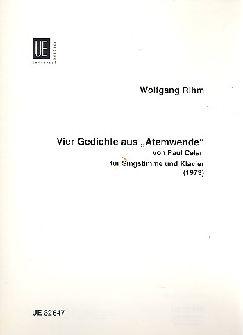 4 Gedichte aus Atemwende von Paul Celan fr Singstimme und Klavier