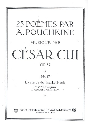 La statue de Tsarkoi-selo op.57,17 fr Gesang und Klavier (dt/fr/russ)