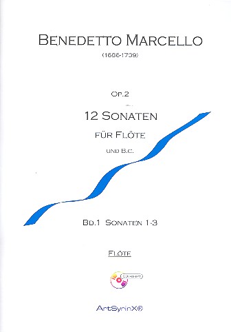12 Sonaten op.2 Band 1 (Nr.1-3, +CD) für Flöte und Bc Flötenstimme (CD mit und ohne Flöte)