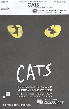 Cats-Medley for mixed chorus (SATB) and piano, electric guitar, electric bass and percussion,  score