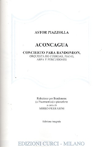 Aconcagua per bandoneon (fisarmonica) e pianoforte