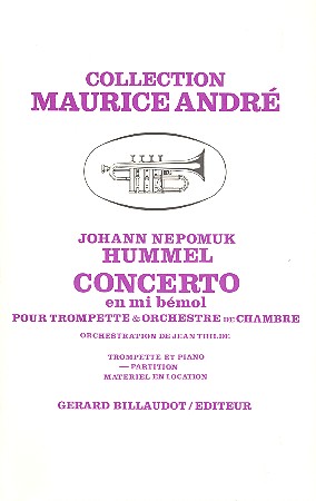 Concerto mi bemol majeur pour trompette et orchestre partition d'orchestre de chambre