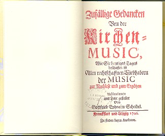 Zufllige Gedanken von der Kirchenmusik  Faksimile-Reprint