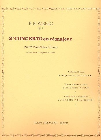Concerto r majeur no.2 op.3 pour violoncelle et piano Loeb, J., ed