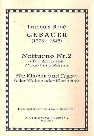 Notturno Nr. 2 ber Arien von Mozart und Rossini fr Fagott (Violine / Klarinette) und Klavier
