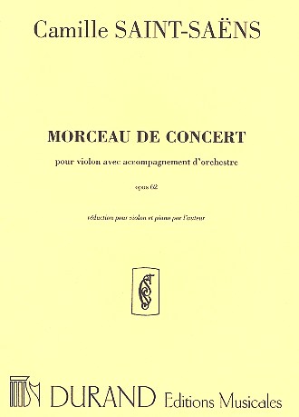 Morceau de concert op.62 pour violon et piano original pour violon et orchestre