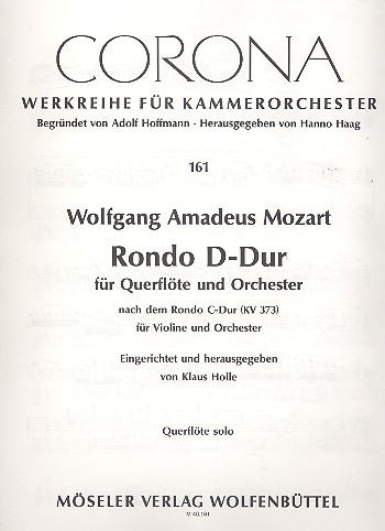 Rondo D-Dur nach dem Rondo KV373 fr Flte und Orchester Flte solo