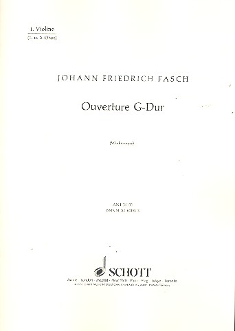 Ouvertre G-Dur fr Streichorchester, 2 Oboen und Fagott ad libitum Einzelstimme - Violine/Oboe I