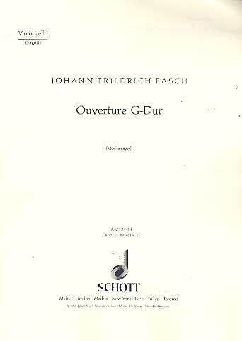 Ouvertre G-Dur fr Streichorchester, 2 Oboen und Fagott ad libitum Einzelstimme - Violoncello/Fagott