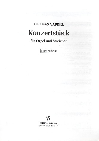 Konzertstck fr Orgel und Streicher Kontraba