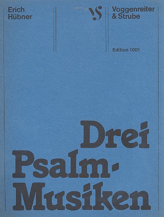 3 Psalmmusiken fr gem Chor, 3 Flten, Orgel und Kontraba Partitur