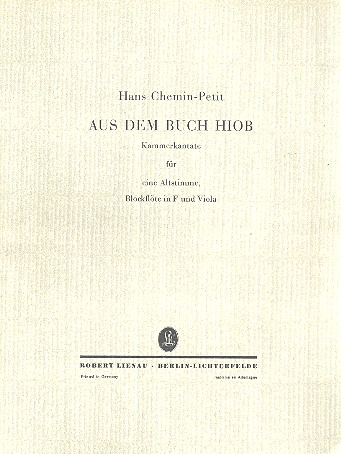 Aus dem Buche Hiob fr Alt, Altblockflte und Viola Partitur (handgeschrieben)