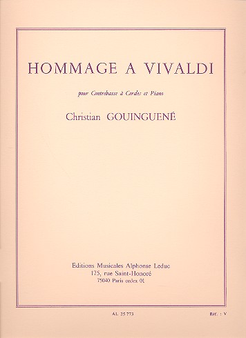 Hommage  Vivaldi pour contrebasse  cordes et piano