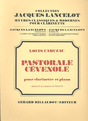 Pastorale Cevenole pour clarinette et piano Lancelot, J., ed