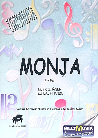 Monja: Einzelausgabe fr Gesang und Klavier/Akkordeon