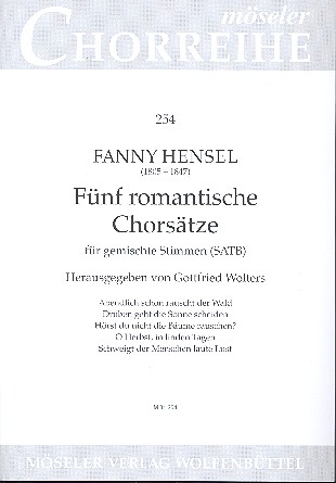 5 romantische Chorstze fr gem Chor a cappella Singpartitur