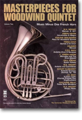 Music minus one French horn masterpieces for woodwind quintet vol.2 book+CD