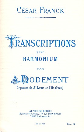 Transcriptions pour harmonium Dodement, A., arr.