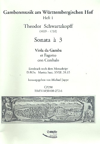 Sonata a 3 für Viola da Gamba, Fagott und Cembalo Partitur und Stimmen