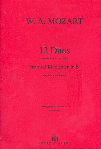 12 Duos nach KV487 (KV496a) . fr 2 Klarinetten in B Spielpartitur