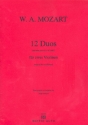 12 Duos nach KV487 (KV496a) fr 2 Violinen Spielpartitur