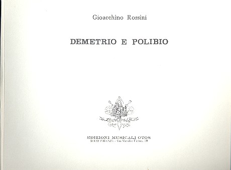 Demetrio e Polibio vocal score (it) Rigacci, Br., ed