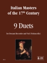 9 Duets for descant recorder and viol or violoncello by