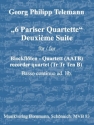 Deuxième Suite aus '6 Pariser Quartette' für 4 Blockflöten (AATB) und Bc ad lib. Partitur und Stimmen