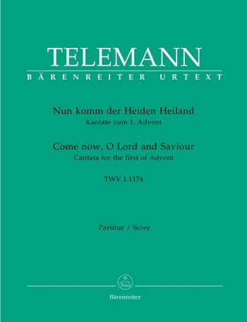 Nun komm der Hieden Heiland TVWV1:1174 fr Soli, Chor und Orchester Partitur