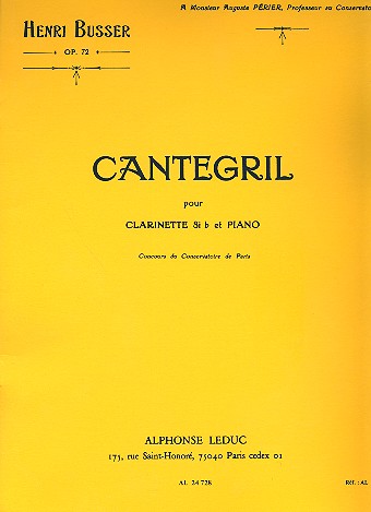 Cantegril op.72 fr Klarinette und Klavier