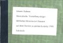 Musicalische Vorstellung Einiger Biblischer Historien in 6 Sonaten auff dem Claviere zu spielen (Leipzig 1700) Faksimile