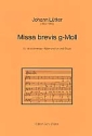 Missa brevis g-Moll für Männerchor und Orgel,  Partitur