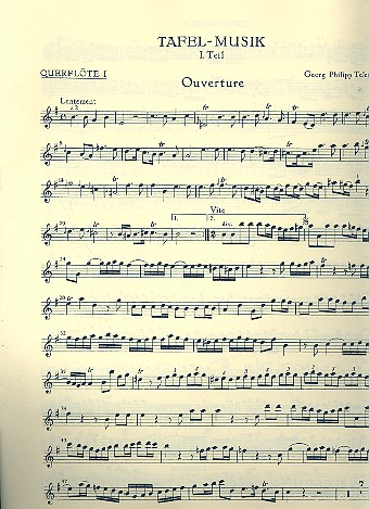 Tafelmusik 1 TWV55:e1 für 2 Flöten, Streicher und Bc Flöte 1
