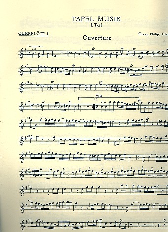 Tafelmusik 1 TWV55:e1 fr 2 Flten, Streicher und Bc Flte 1