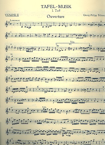 Tafelmusik 1 TWV55:e1 für 2 Flöten, Streicher und Bc Violine 2