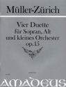 4 Duette op.15 fr Sopran, Alt und kleines Orchester Partitur