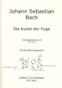 Contrapunctus 4 aus Die Kunst der Fuge BWV1080 fr 4 Blockflten (SATB),  Partitur und Stimmen