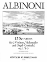 12 Sonaten op.1 Band 1 (Nr.1-3) fr 2 Violinen, Violoncello und Orgel (Cembalo), Stimmen