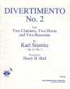 Divertimento op.21,2 for 2 clarinets, 2 horns and 2 bassoons score+parts