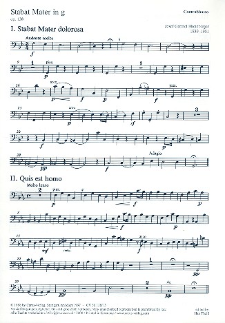 Stabat mater g-Moll op.138 fr gem Chor und Streichorchester Violoncello/Kontrabass