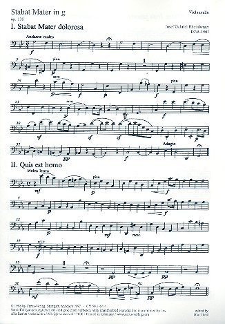 Stabat mater g-Moll op.138 fr gem Chor und Streichorchester Violoncello 1